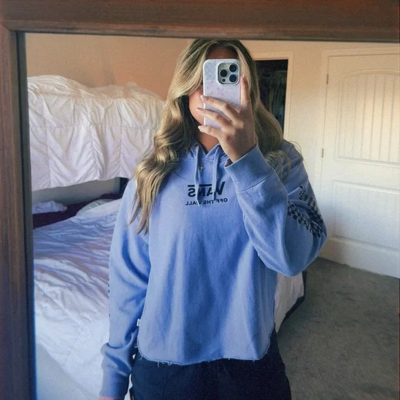 Vans Blue Cropped Hoodie - Picture 2 of 5